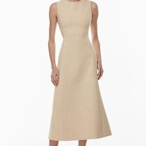 Sold Out Babaton Profession Dress Heather Oat Beige Sleeveless Hourglass Maxi 0
